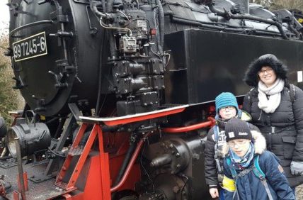 Mobiler Dienst Sehen - Kinder besuchen die Ziegenalm im Harz