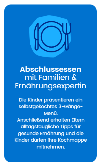 Abschlussessen mit Familien und Ernährungsexperten