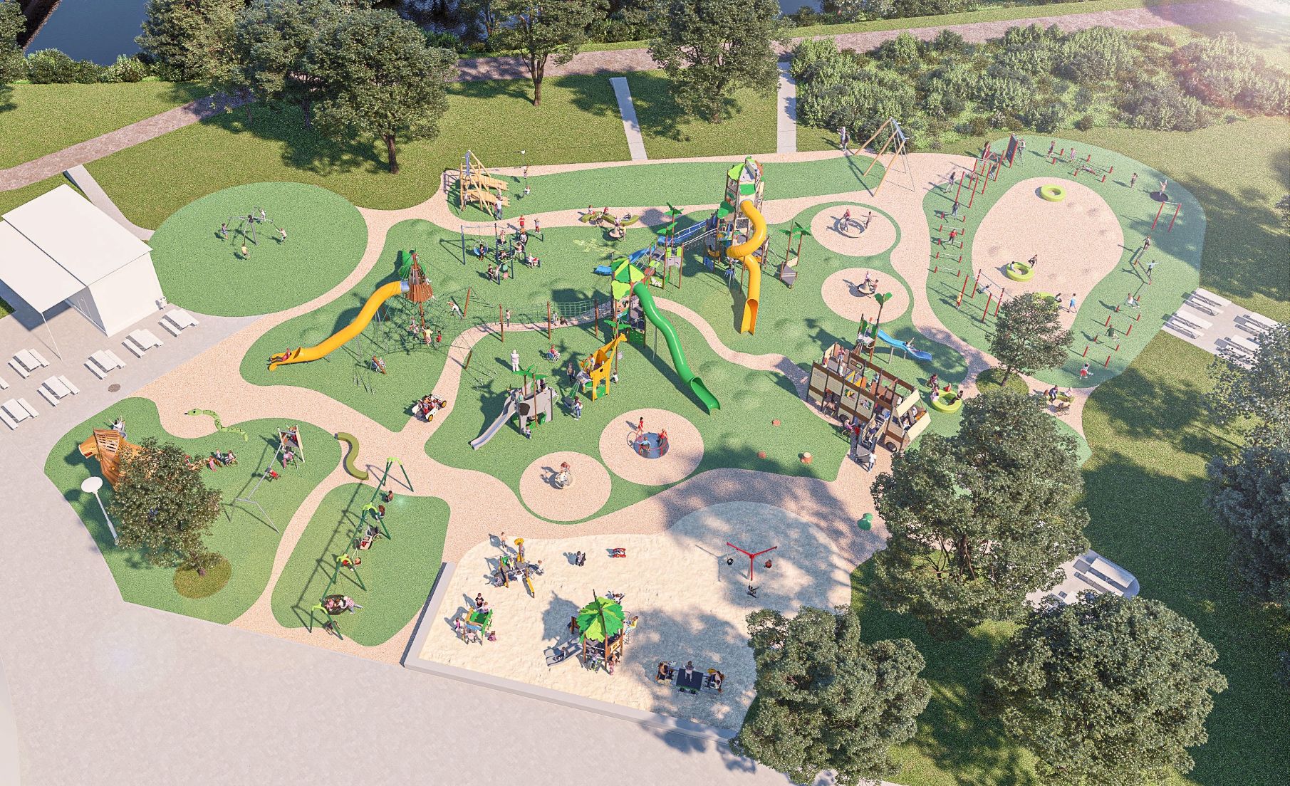 Draufsicht Löwenspielplatz